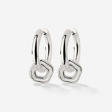 Chunky Coastal Charm Hoop Set Medium Argento