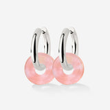 Chunky Peachy Donut Hoop Set Medium Argento