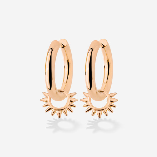 Chunky Sun Lover Hoop Set Medium Oro Rosa