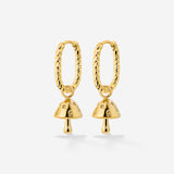 Cute Mushroom Twisted Oval Hoop Set Baby Oro