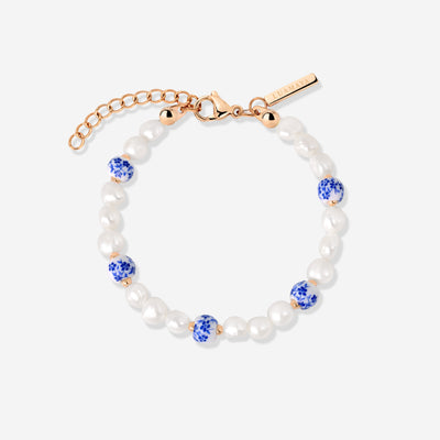 Flower Tile Pearl Bracciale Oro Rosa