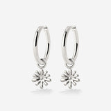 Flowery Hoop Set Medium Argento