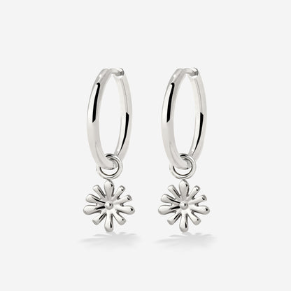 Flowery Hoop Set Medium Argento