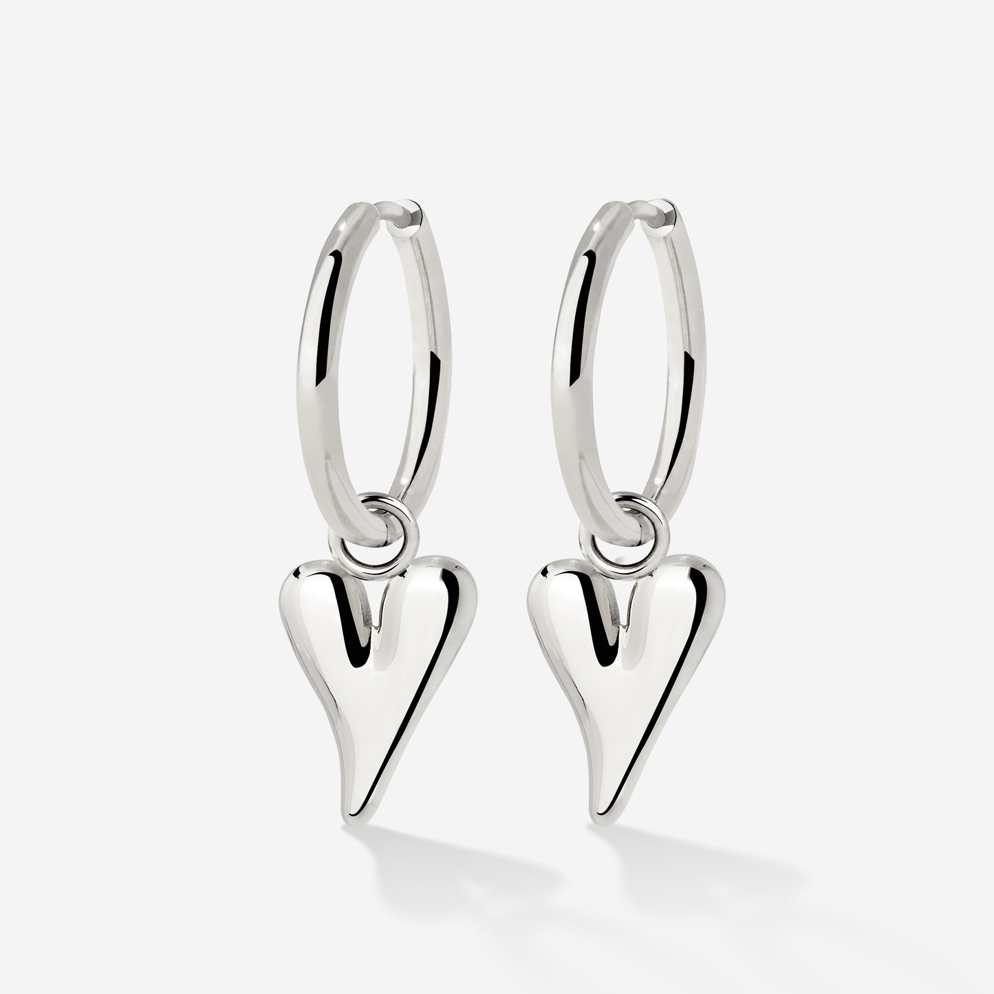 Flowy Heart Hoop Set Medium Argento