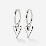 Flowy Heart Hoop Set Medium Argento