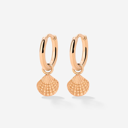 Cute Shell Hoop Set Oro Rosa