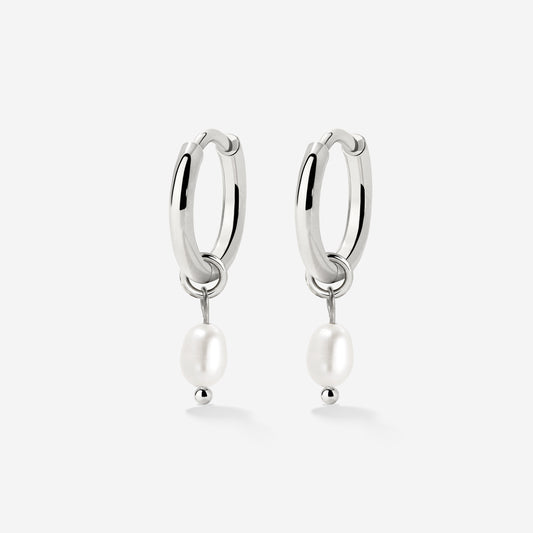 Perla Sola Hoop Set Argento