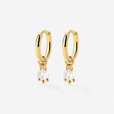 Tres Perlas Hoop Set Oro