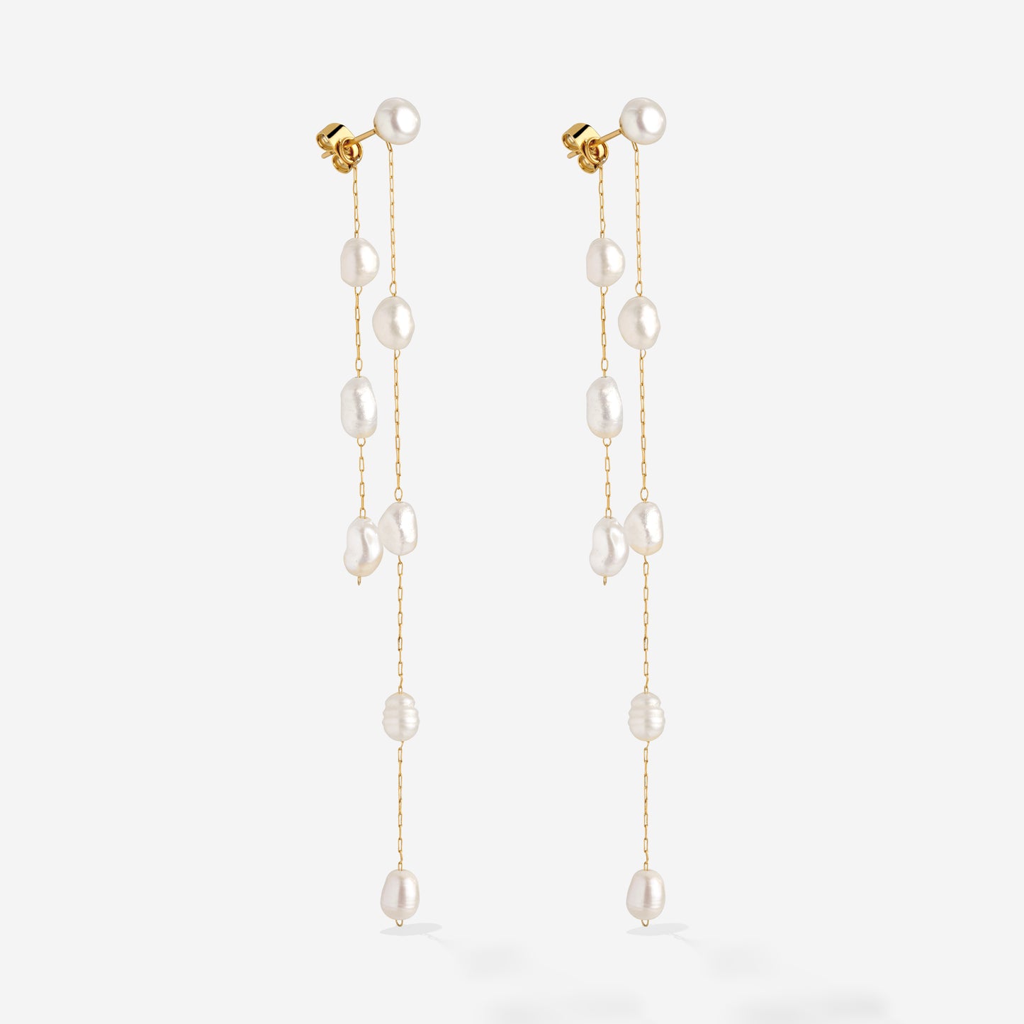 Jules Unique Pearl Falls Studs Oro