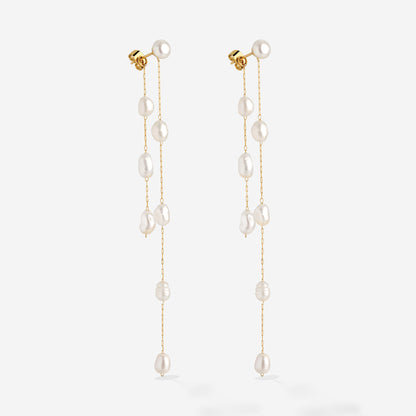 Jules Unique Pearl Falls Studs Oro