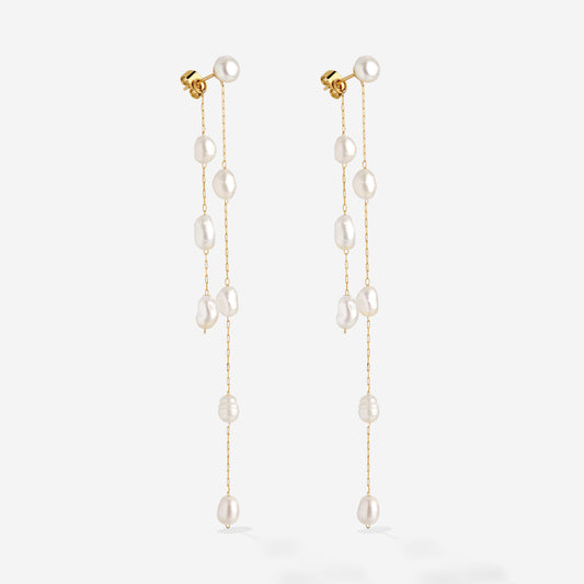 Jules Unique Pearl Falls Studs Oro