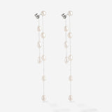 Jules Unique Pearl Fall Studs Argento