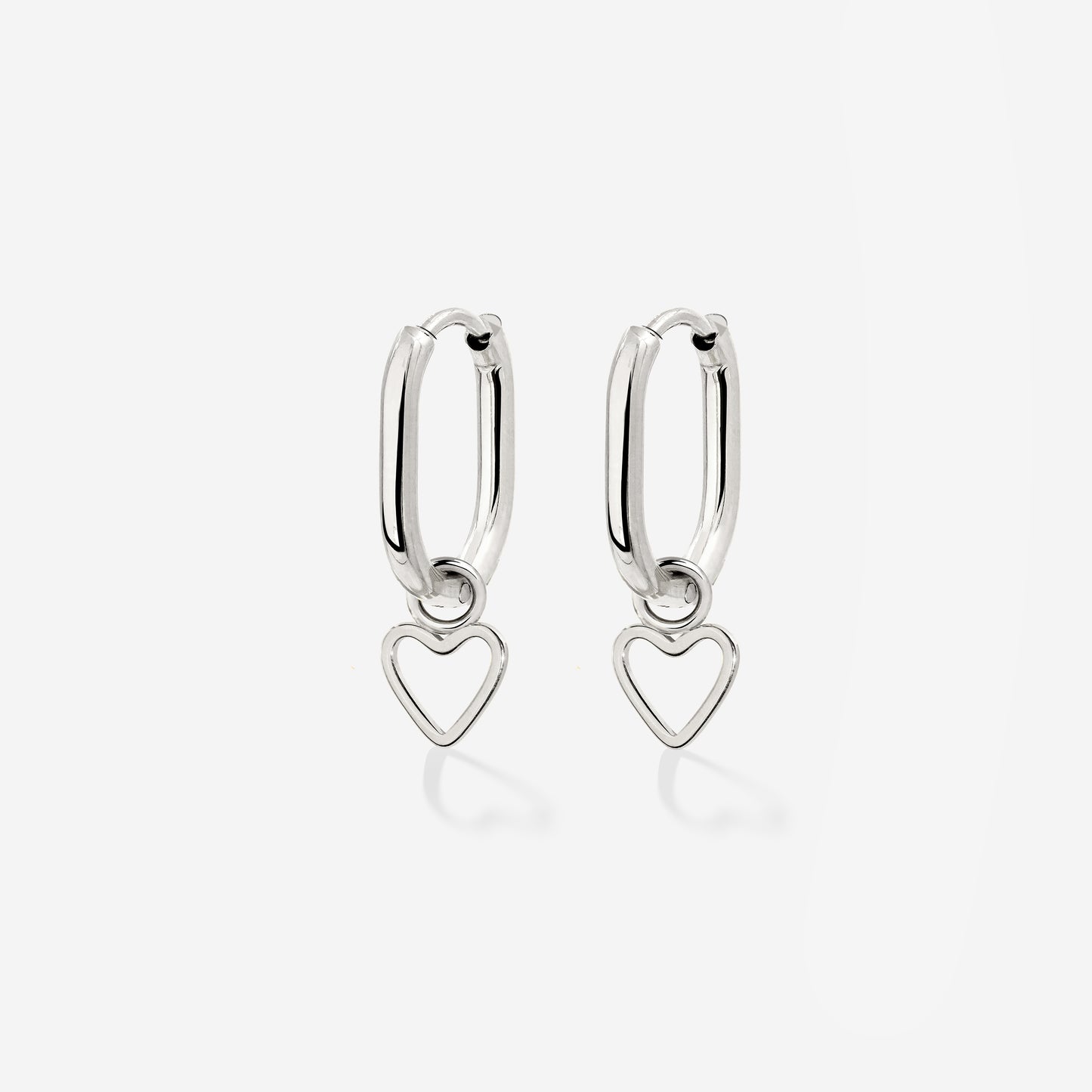 Light Heart Oval Hoopies Argento