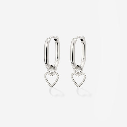 Light Heart Oval Hoopies Argento