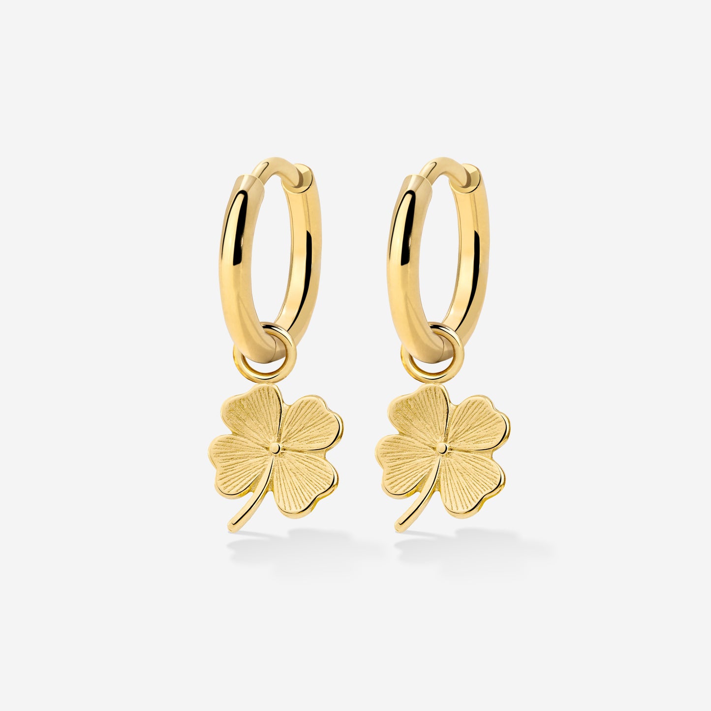 Lucky Clover Hoop Set Small Oro