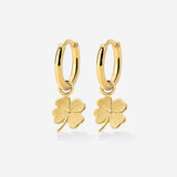 Lucky Clover Hoop Set Small Oro