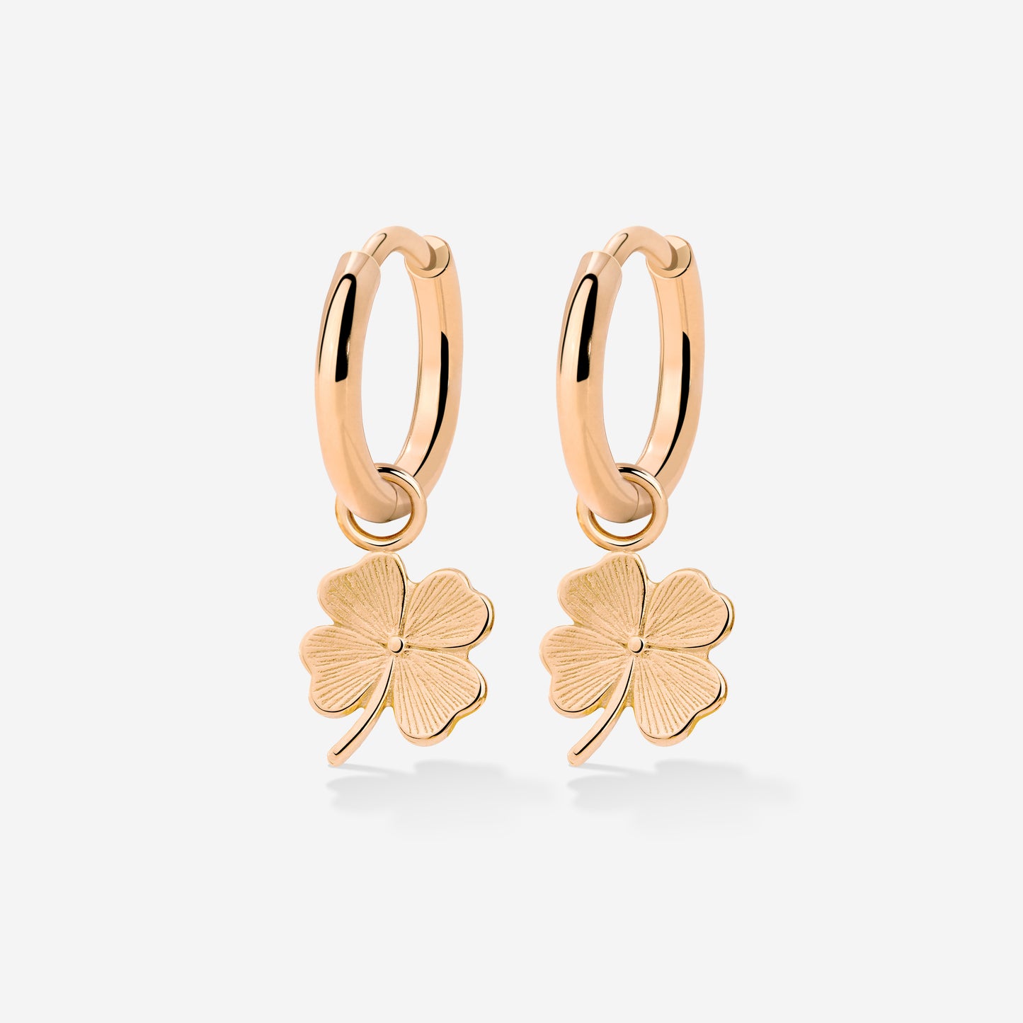 Lucky Clover Hoop Set Small Oro Rosa