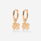Lucky Clover Hoop Set Small Oro Rosa