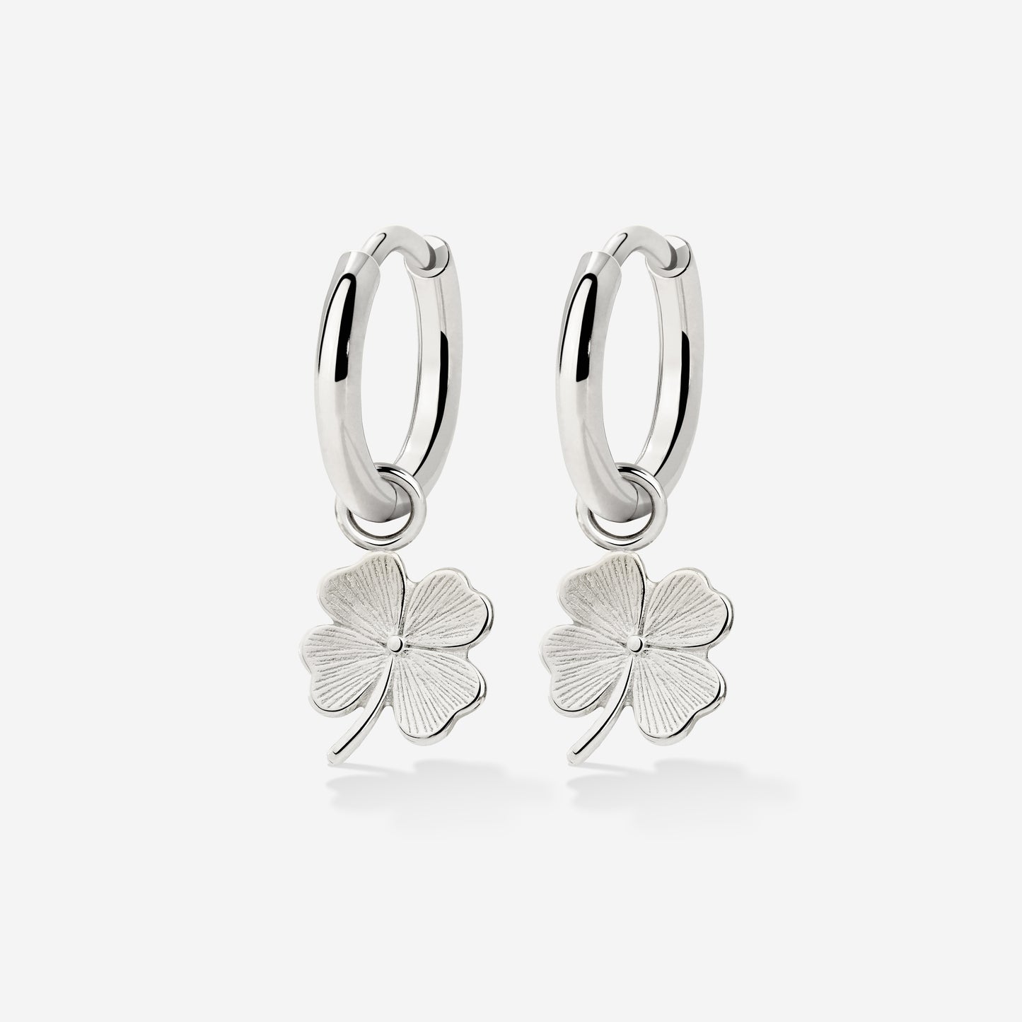 Lucky Clover Hoop Set Small Argento