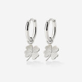 Lucky Clover Hoop Set Small Argento