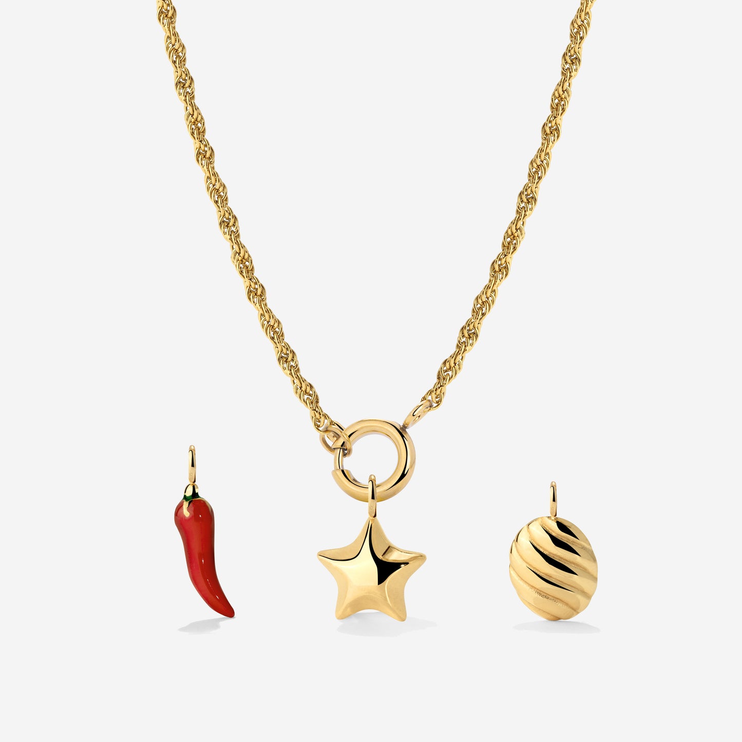 Rope Chain Charm Collana Set