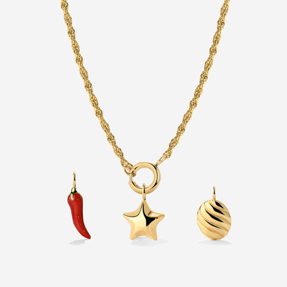 Rope Chain Charm Collana Set