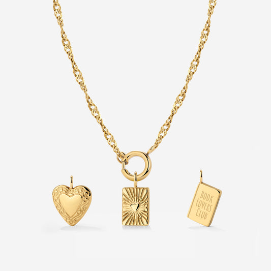 Singapore Chain Charm Necklace Set