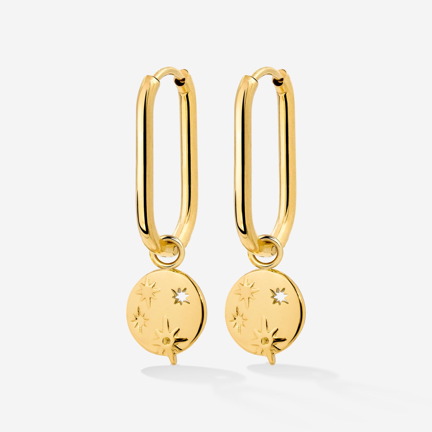 Shiny Stars Oval Hoop Set Small Oro