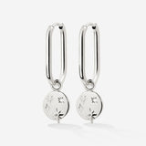 Shiny Stars Oval Hoop Set Small Argento