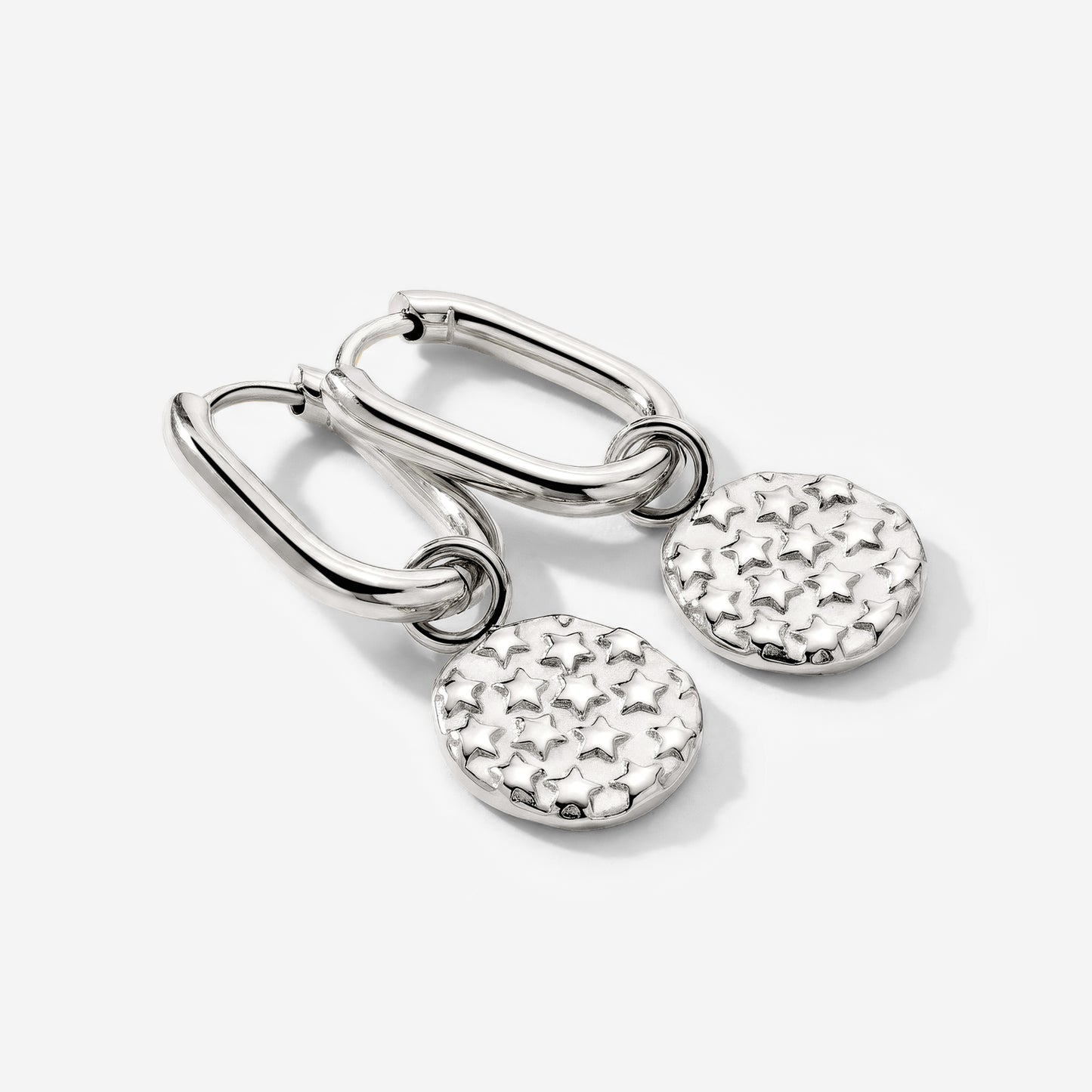 Starry Skies Oval Hoop Set Baby Silber