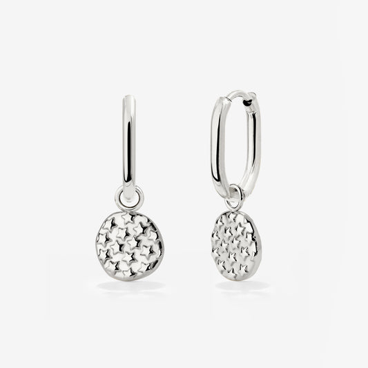 Starry Skies Oval Hoop Set Baby Silber