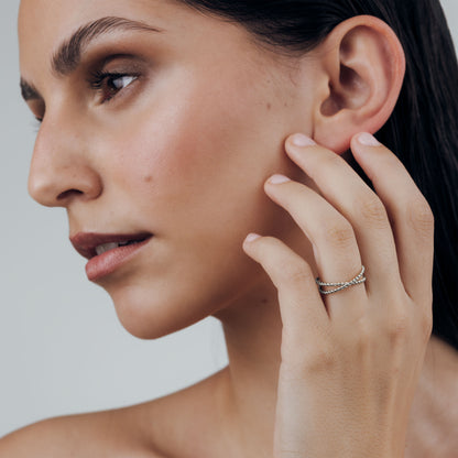 Twisted Ring Duo Silber