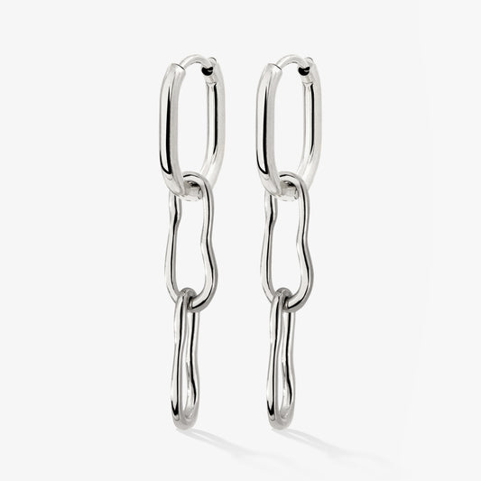 Blending Duo Oval Hoop Set Baby Argento