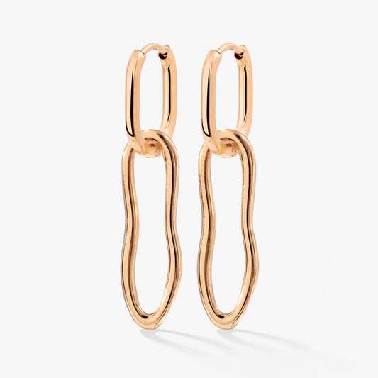 Blending Shapes Oval Hoop Set Baby Oro Rosa