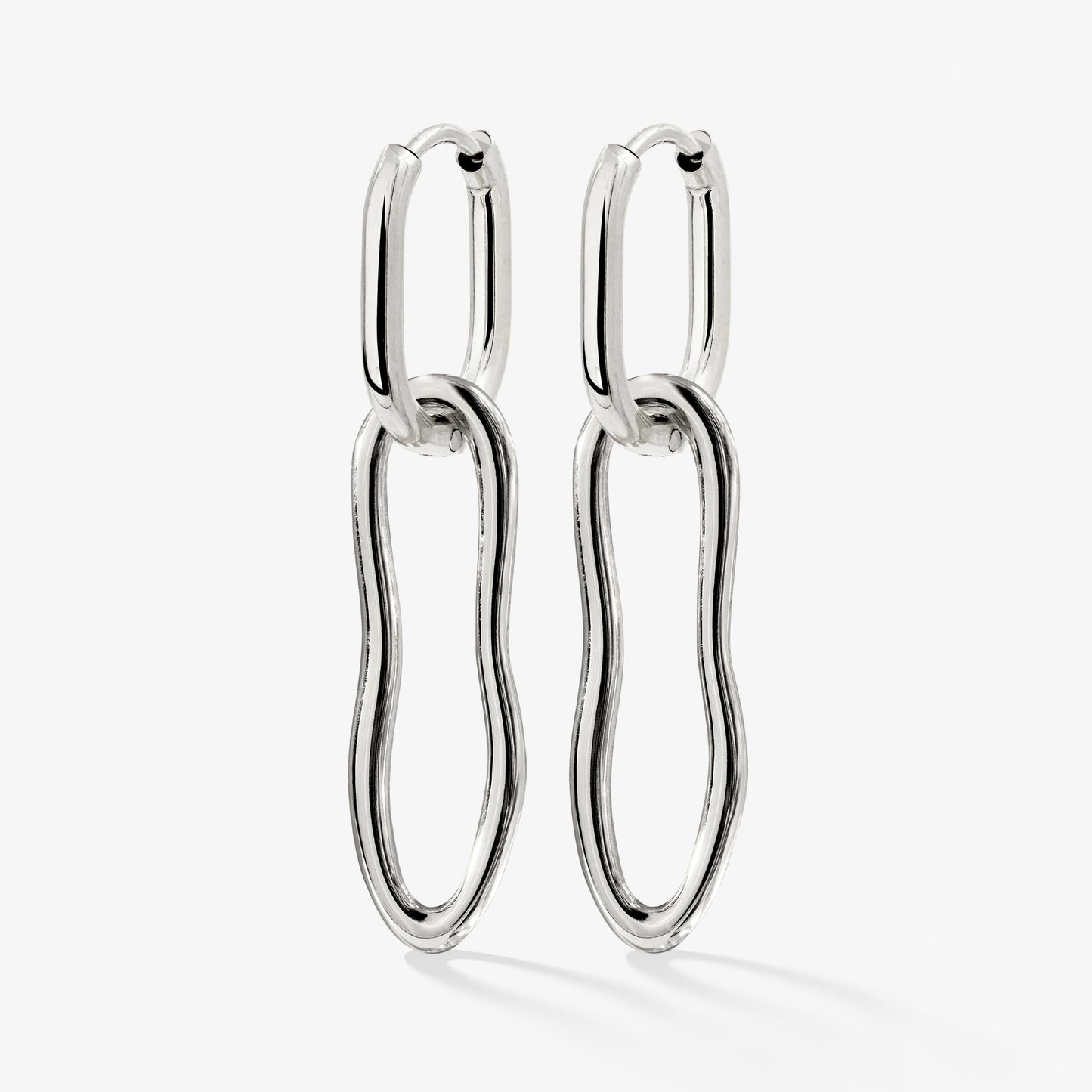 Blending Shapes Oval Hoop Set Baby Argento