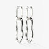 Blending Shapes Oval Hoop Set Baby Argento