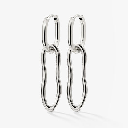 Blending Shapes Oval Hoop Set Baby Argento