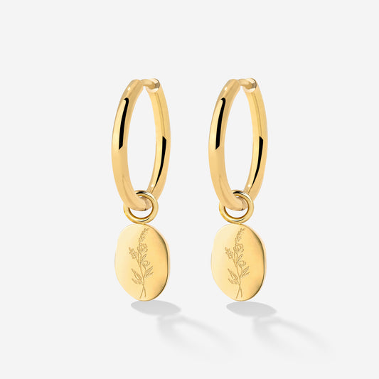 Bouquet Coin Hoop Set Medium Oro