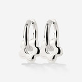 Chunky Bubble Flower Hoop Set Medium Argento