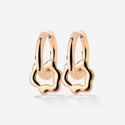 Chunky Melting Donut Hoop Set Medium Oro Rosa