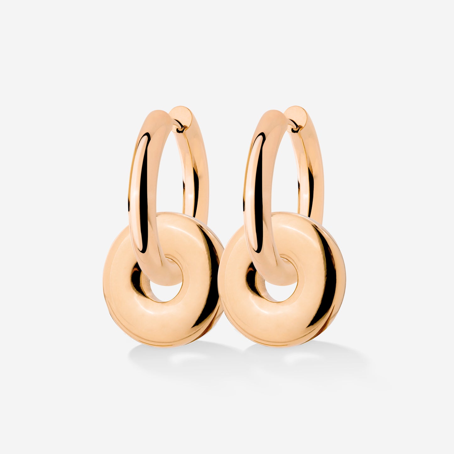 Chunky Sleek Donut Hoop Set Medium Oro Rosa