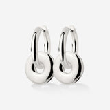 Chunky Sleek Donut Hoop Set Medium Argento