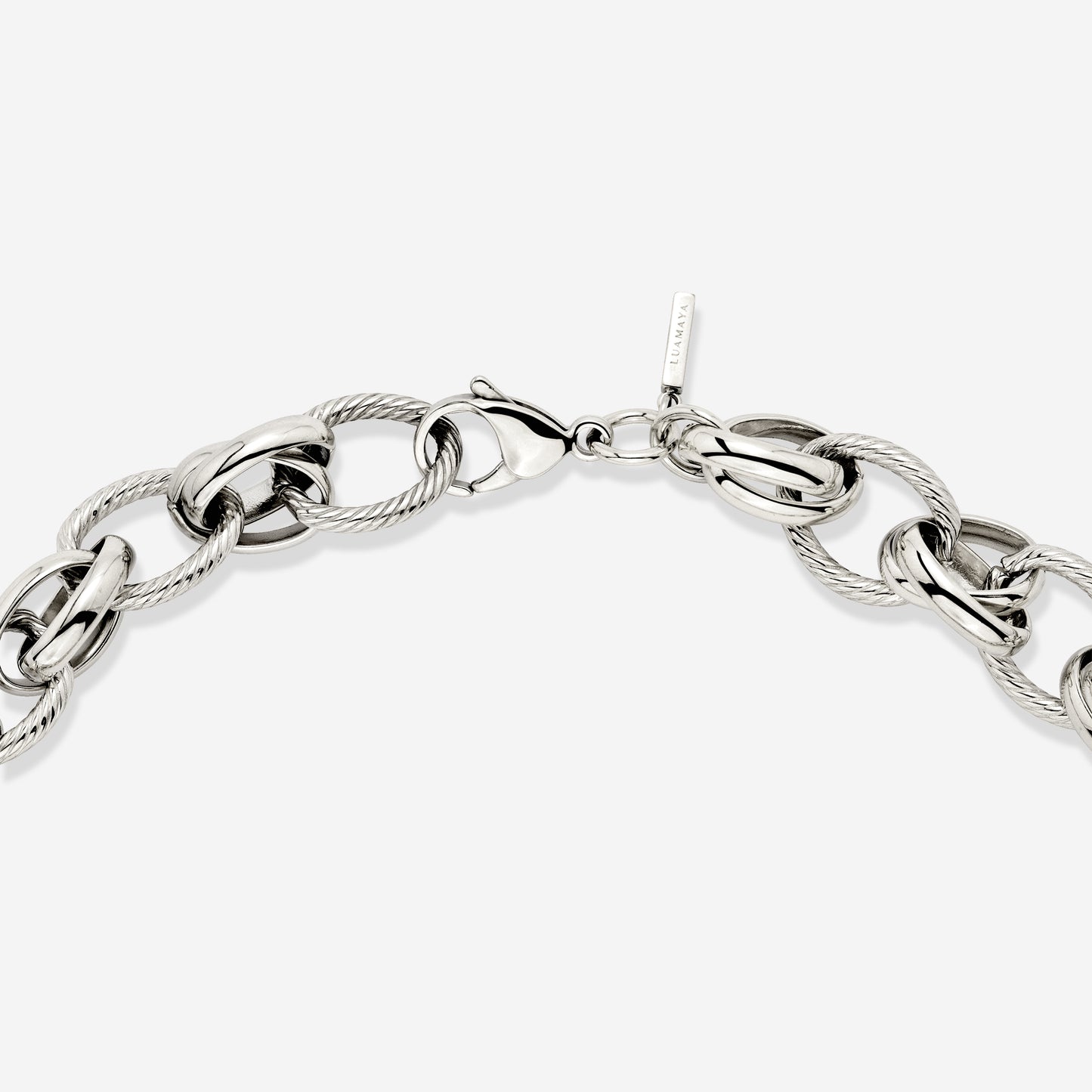 Chunky Twisted Links Collana Argento