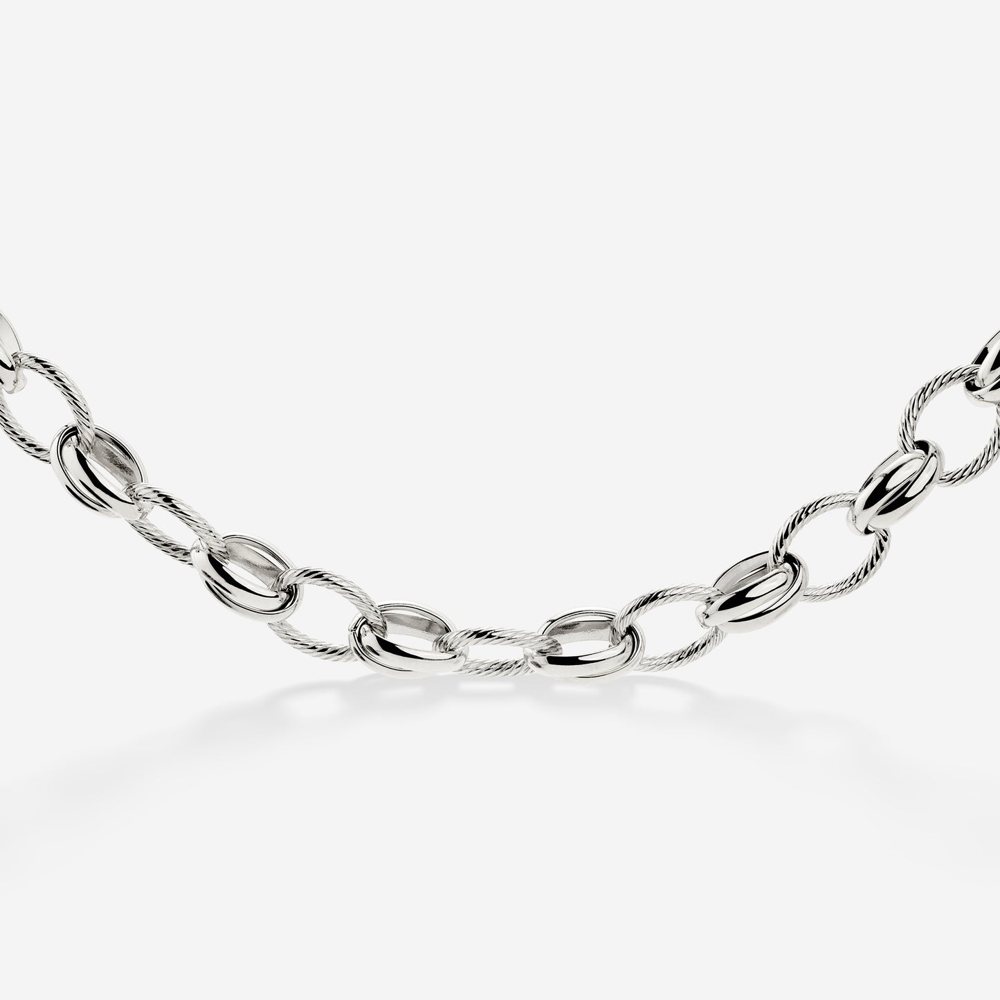 Chunky Twisted Links Collana Argento