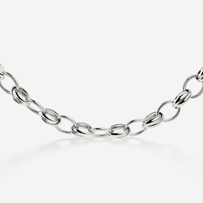Chunky Twisted Links Collana Argento