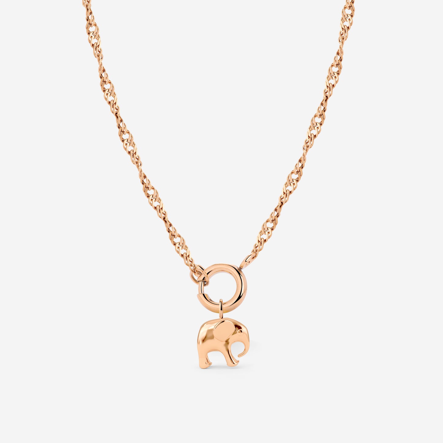 Elephant Singapore Chain Collana Set Oro Rosa