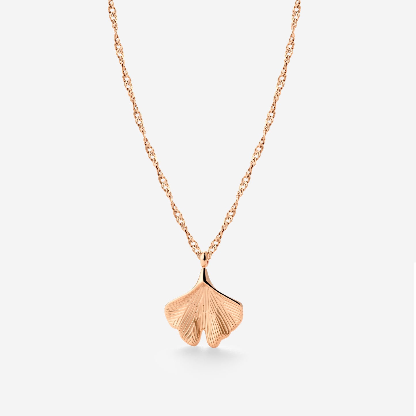 Ginkgo Leaf Collana Oro Rosa