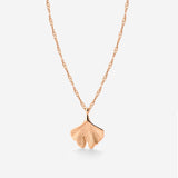 Ginkgo Leaf Collana Oro Rosa