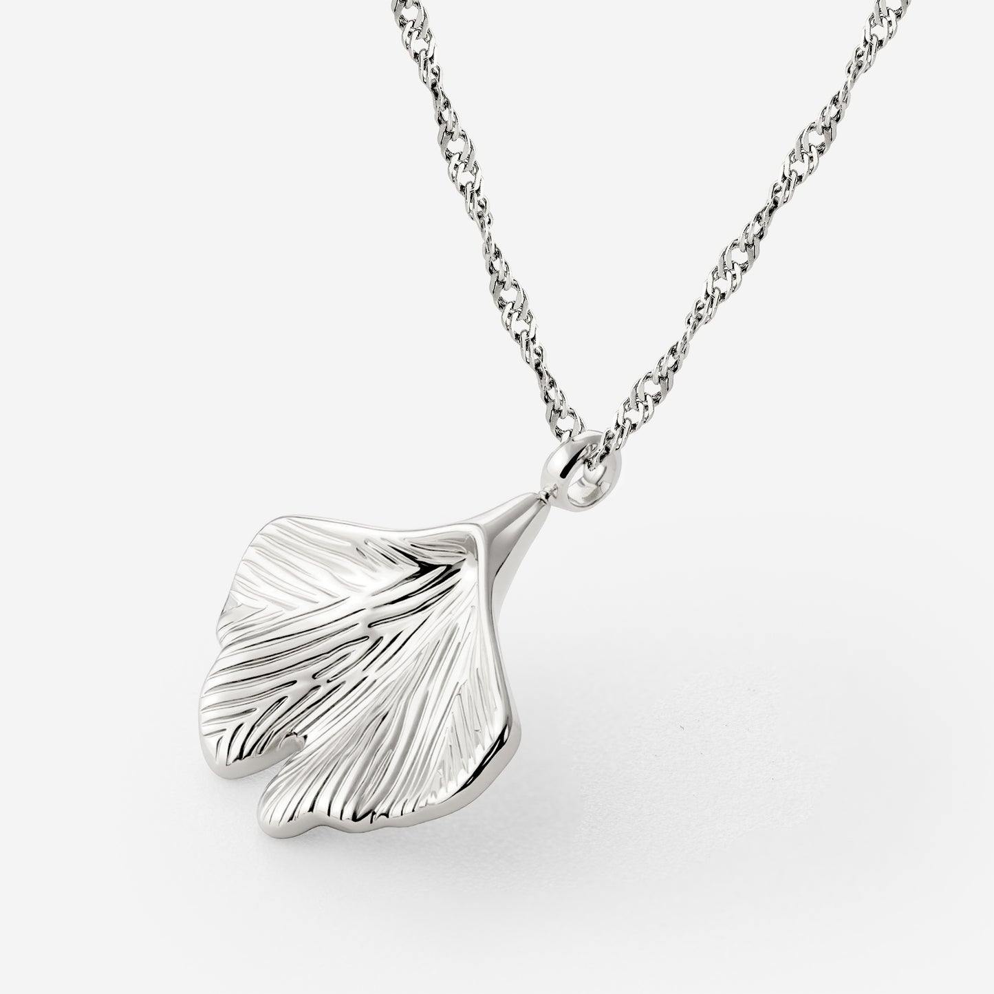 Ginkgo Leaf Collana Argento