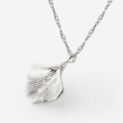 Ginkgo Leaf Collana Argento